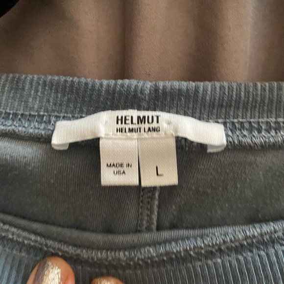 Helmut Lang Large distressed top chiffon top layered blue cotton polyester - Picture 14 of 14